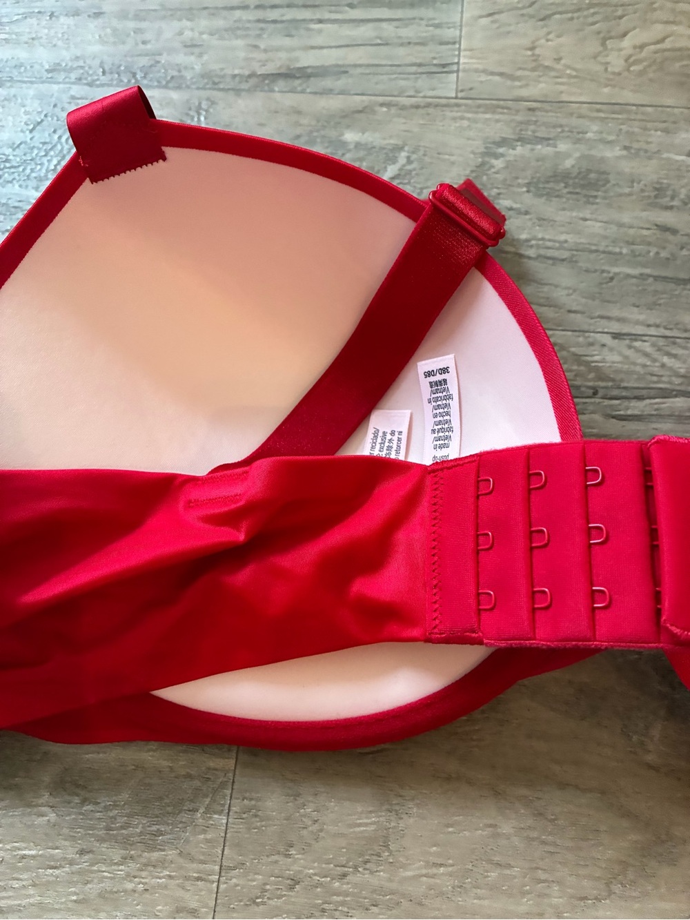 Victoria Secret Satin Rhinestone Logo Strap Push Up Bra - Picture 10 of 11